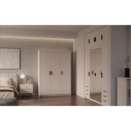 Szafa trzydrzwiowa 133 cm uchylna TRINO beżowa